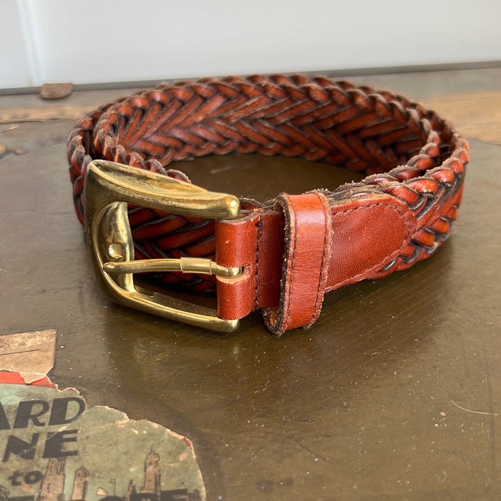Talbots Woven Genuine Leather Vintage Belt